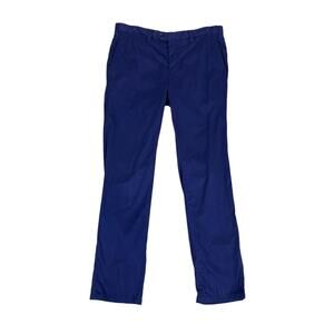 J Lawrence Pants Mens 33 Deep Blue Roberto X Khakis Flat Front Mid Rise Chino